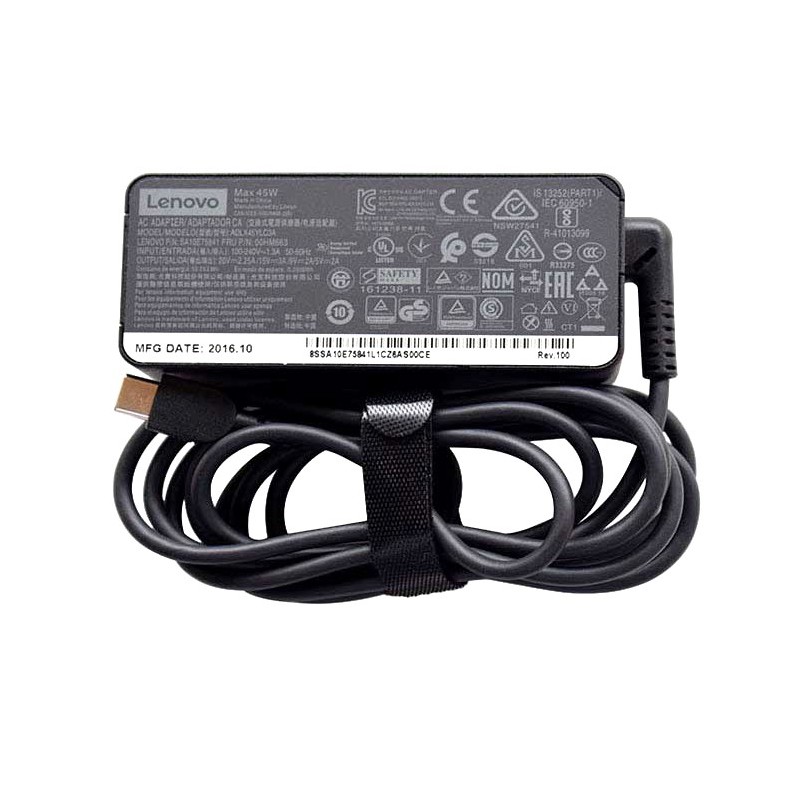 Genuine Lenovo 65W(20V-3.25A) USB-C Adapter Charger Model 4X20M26274 4X20M26275 + AC Power Plug included