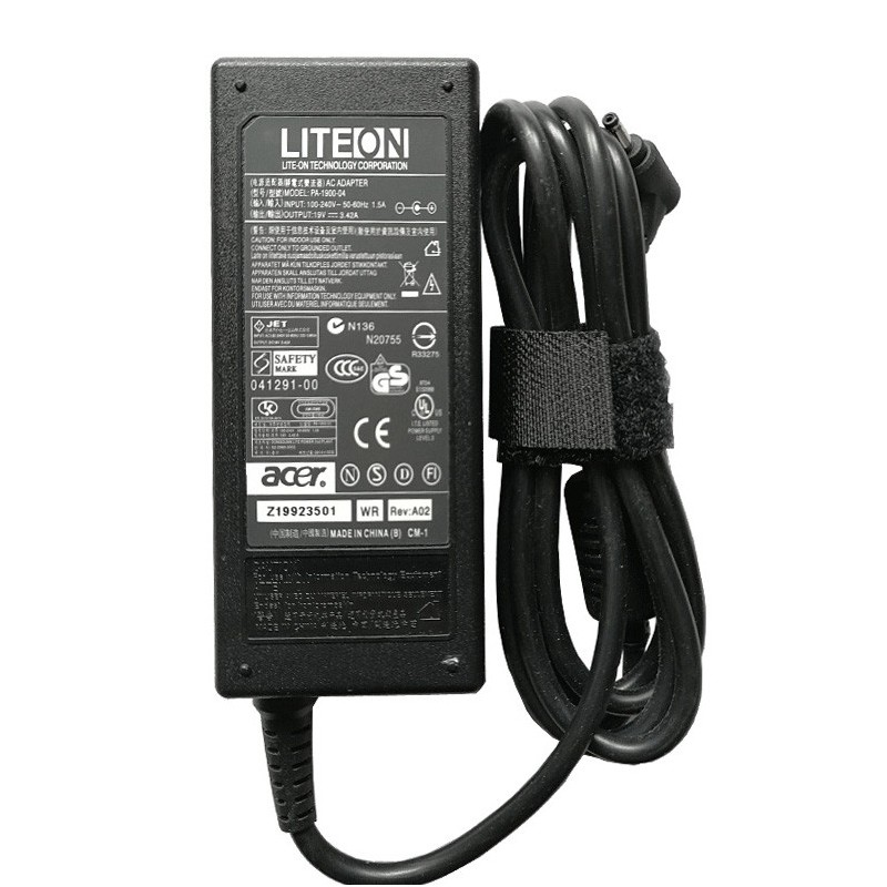White 65W Acer Liteon KP.06503.002 AC Adapter Charger Power Cord
