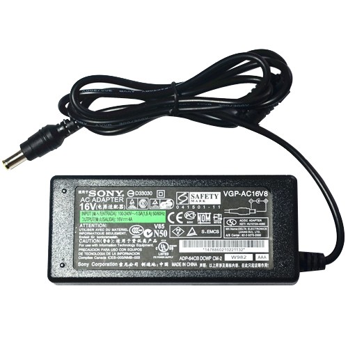 Genuine 64W Sony PCGA-AC16V8 PCGA-AC51 AC Adapter Charger Power Cord
