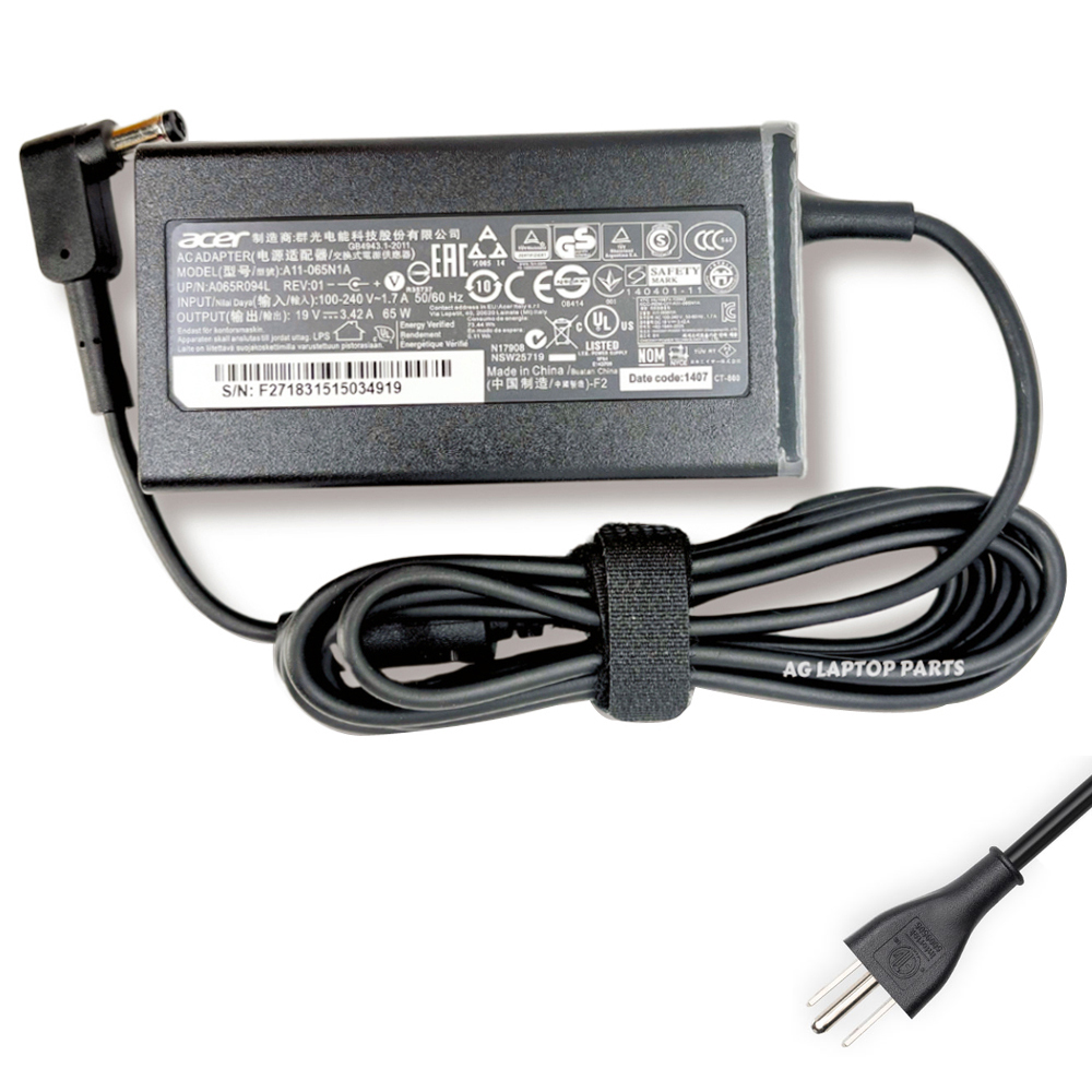 19V 3.42A 65W Acer 5.5mm 1.7mm AC Adapter Charger
