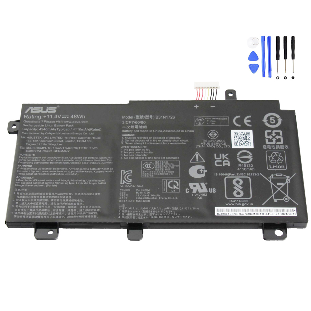 48Wh Asus B31N1726 Short Line Battery