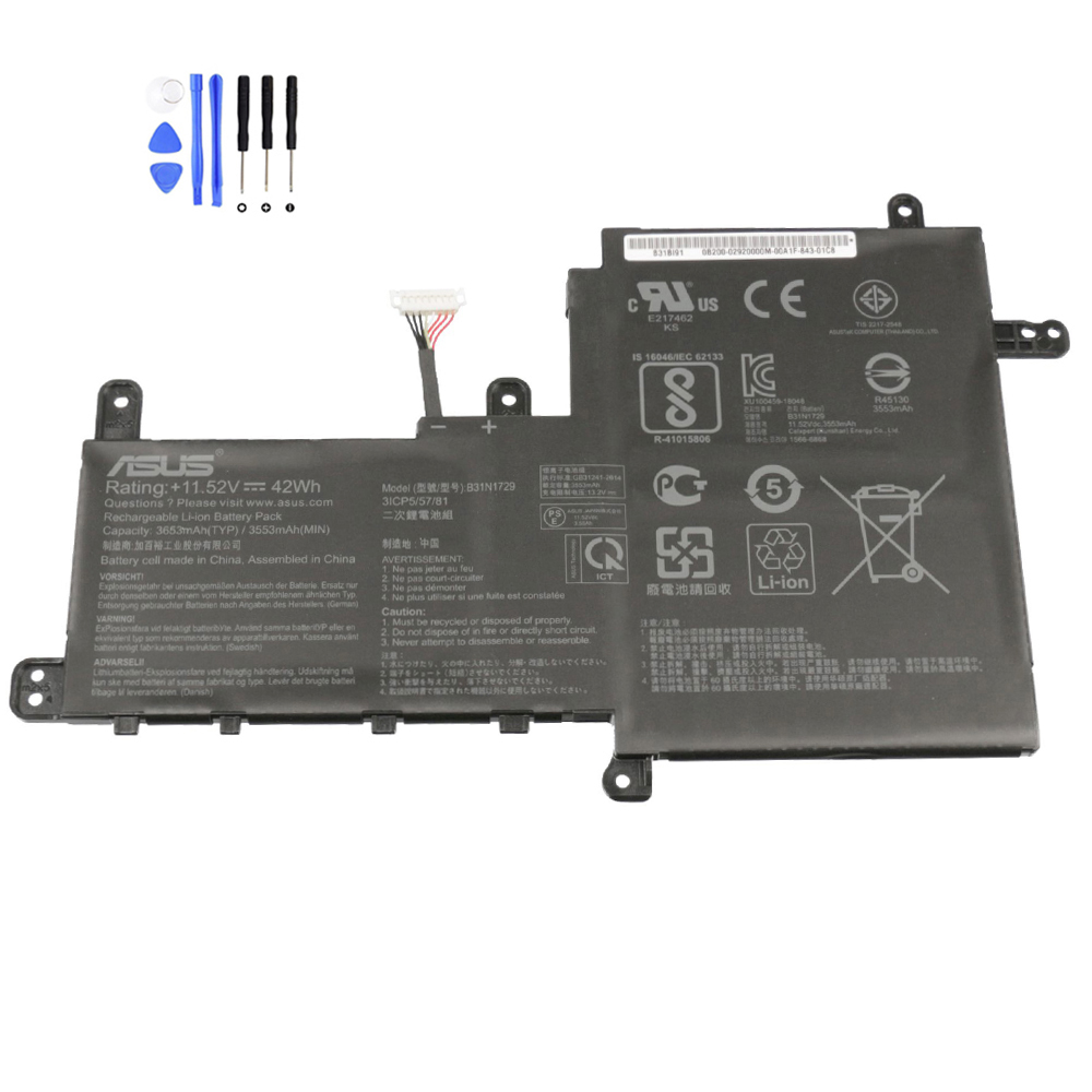 42Wh Asus B31N1729 Battery