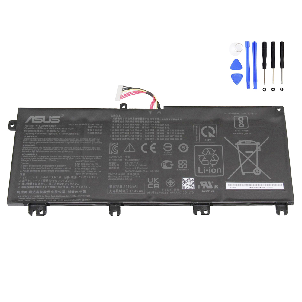 64Wh Asus B41N1711 Long Line Battery