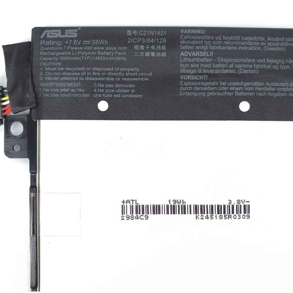 38Wh Asus C21N1421 Battery - Image 2