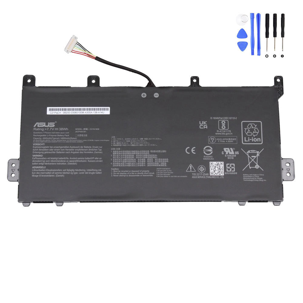 38Wh Asus C21N1808 A Battery