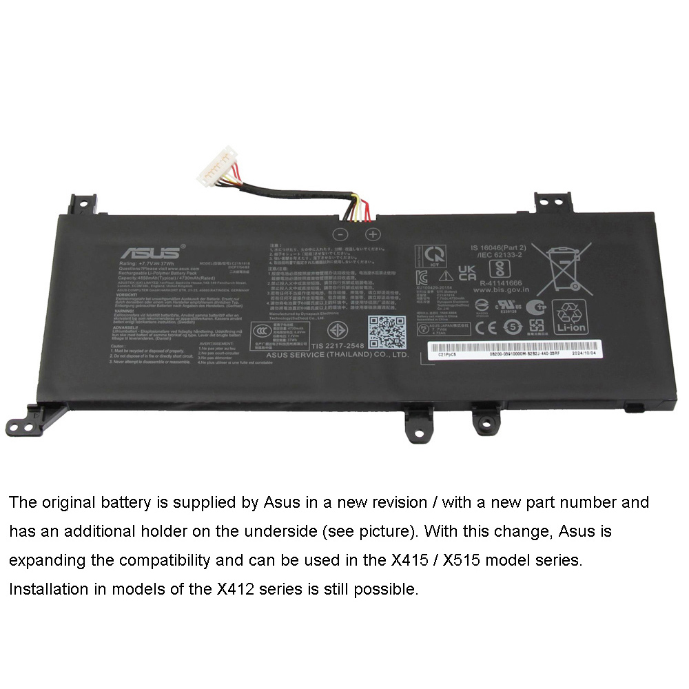37Wh Asus C21N1818 Battery - Image 2