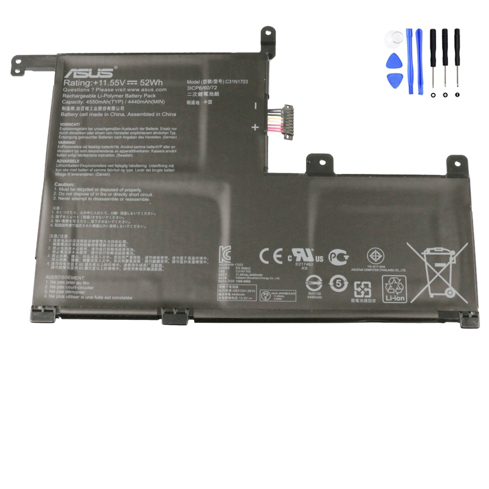 52Wh Asus C31N1703 Battery