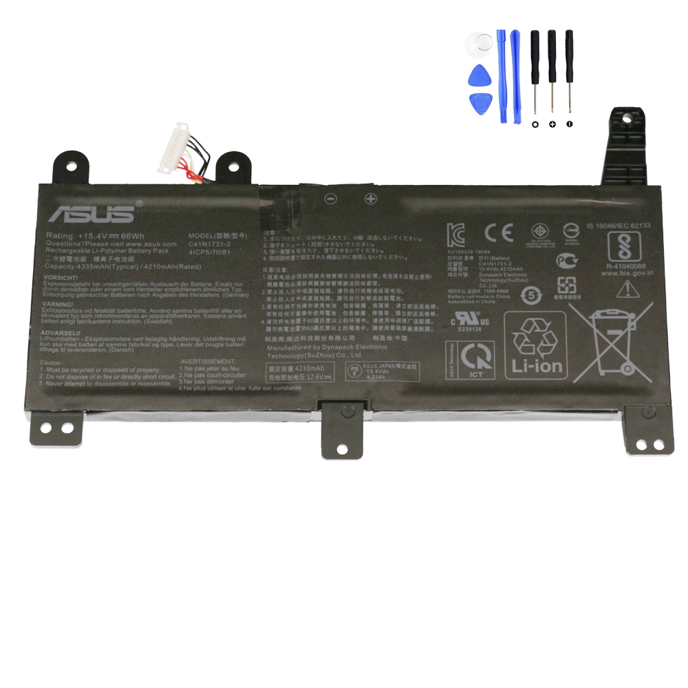 66Wh Asus C41N1731-2 Battery