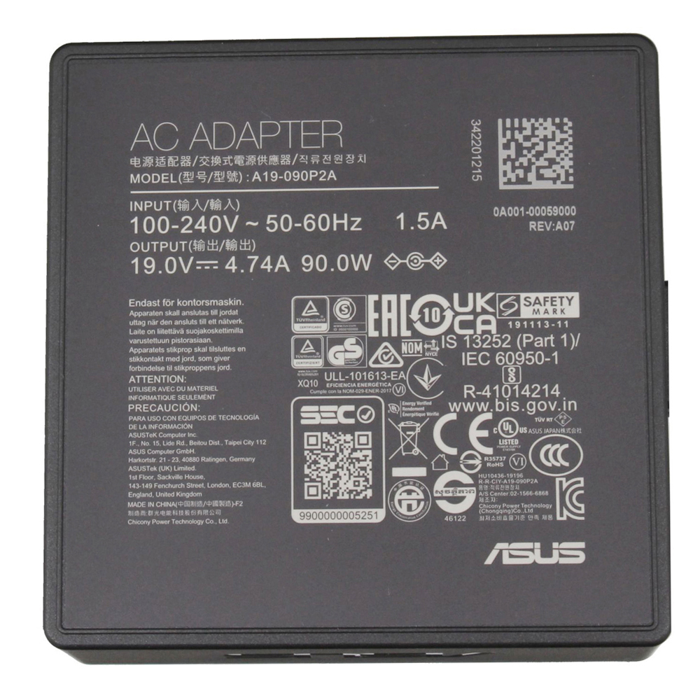 19V 4.74A 90W Asus 4.5mm 3.0mm AC Adapter Charger - Image 2
