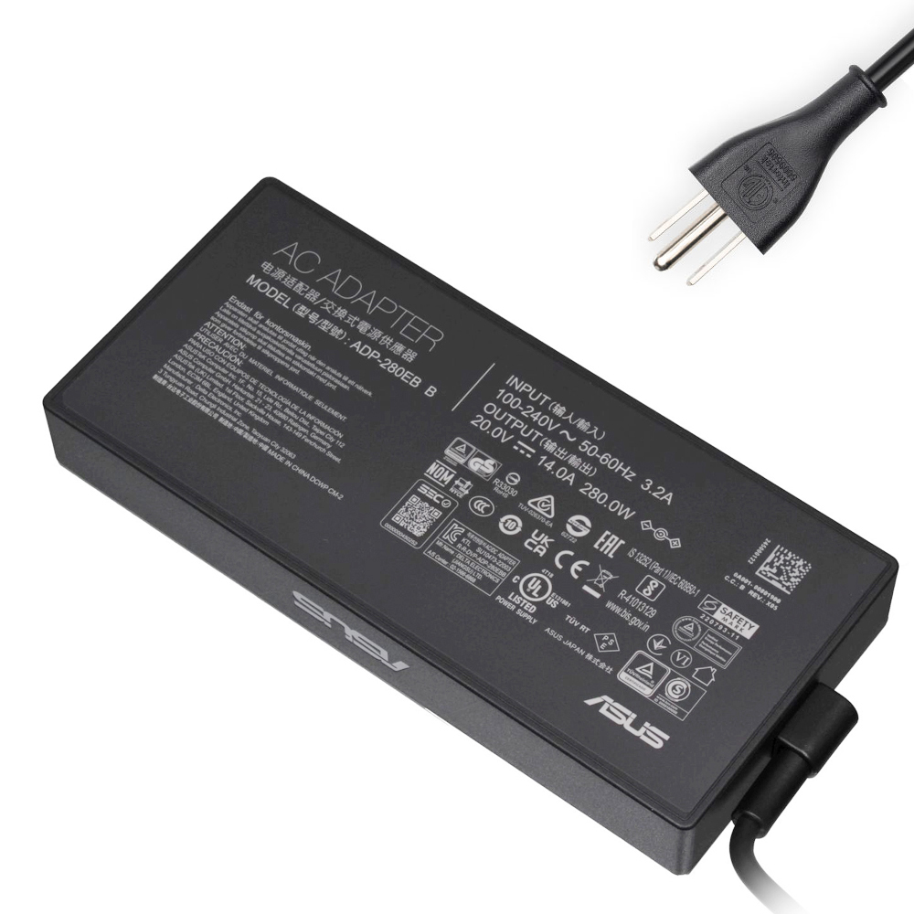 20V 14A 280W Asus 6.0mm 3.7mm AC Adapter Charger