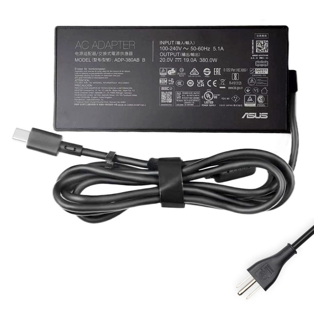 20V 19A 380W Asus Rectangle Conn AC Adapter Charger