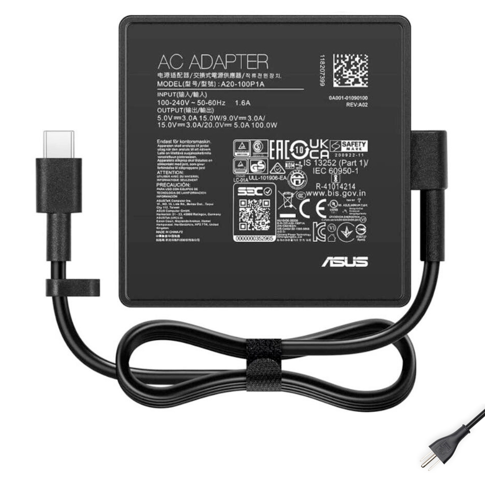 20V 5A 100W Asus USB-C AC Adapter Charger