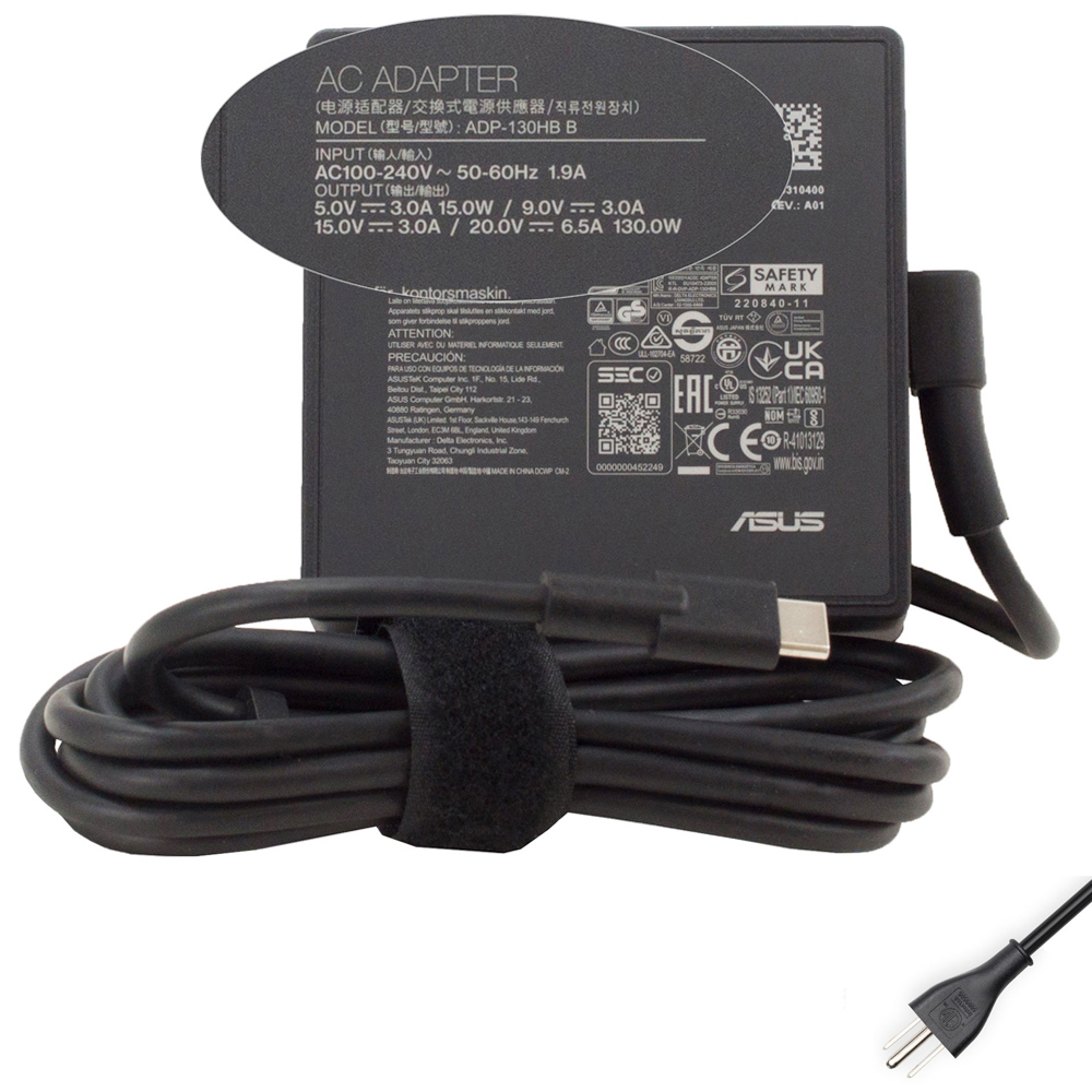 20V 6.5A 130W Asus USB-C AC Adapter Charger