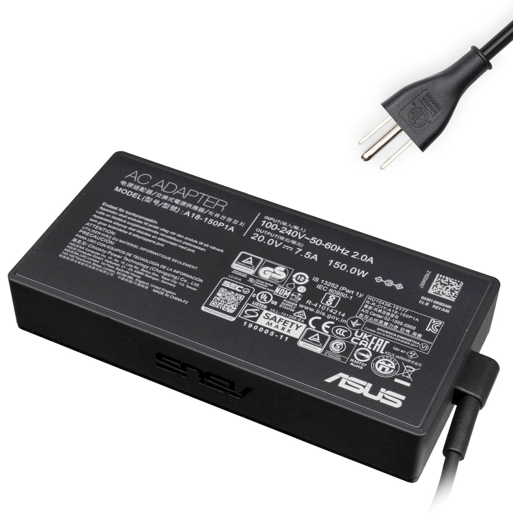 20V 7.5A 150W Asus 6.0mm 3.7mm AC Adapter Charger