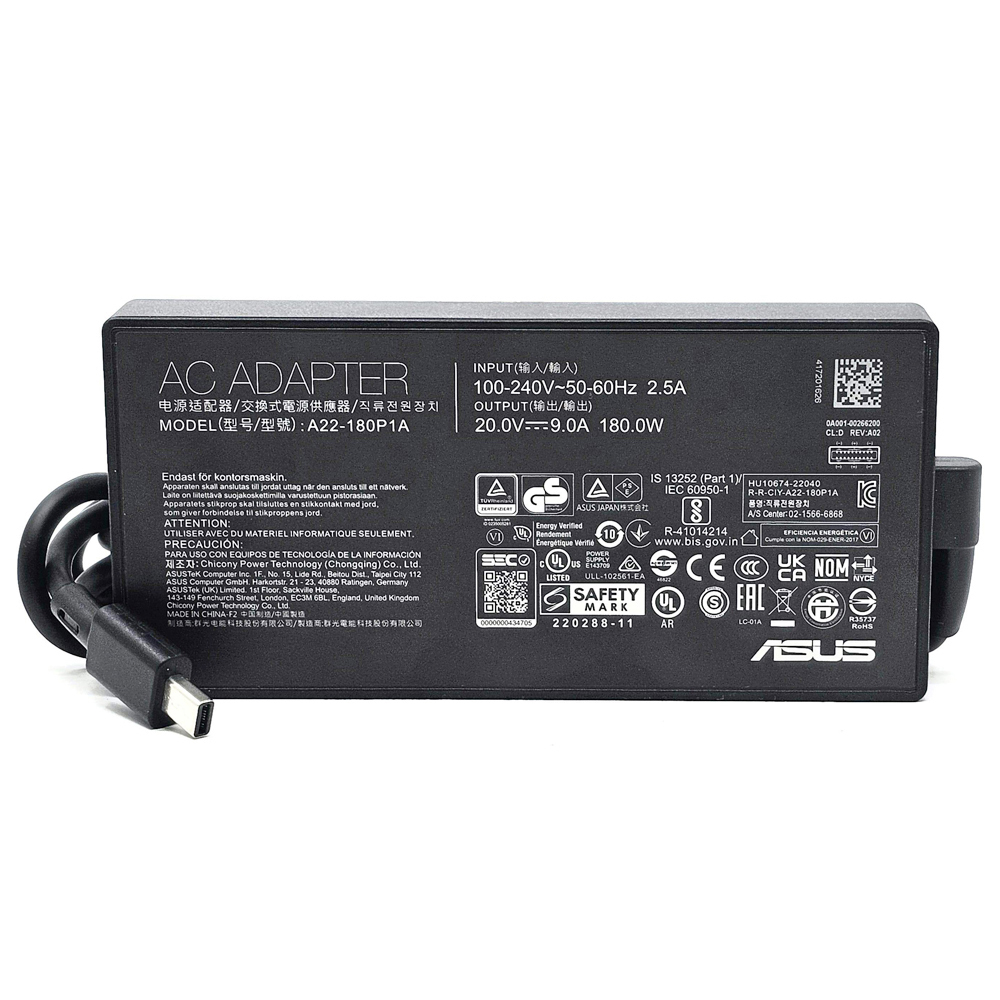 20V 9A 180W Asus Rectangle Conn AC Adapter Charger - Image 2