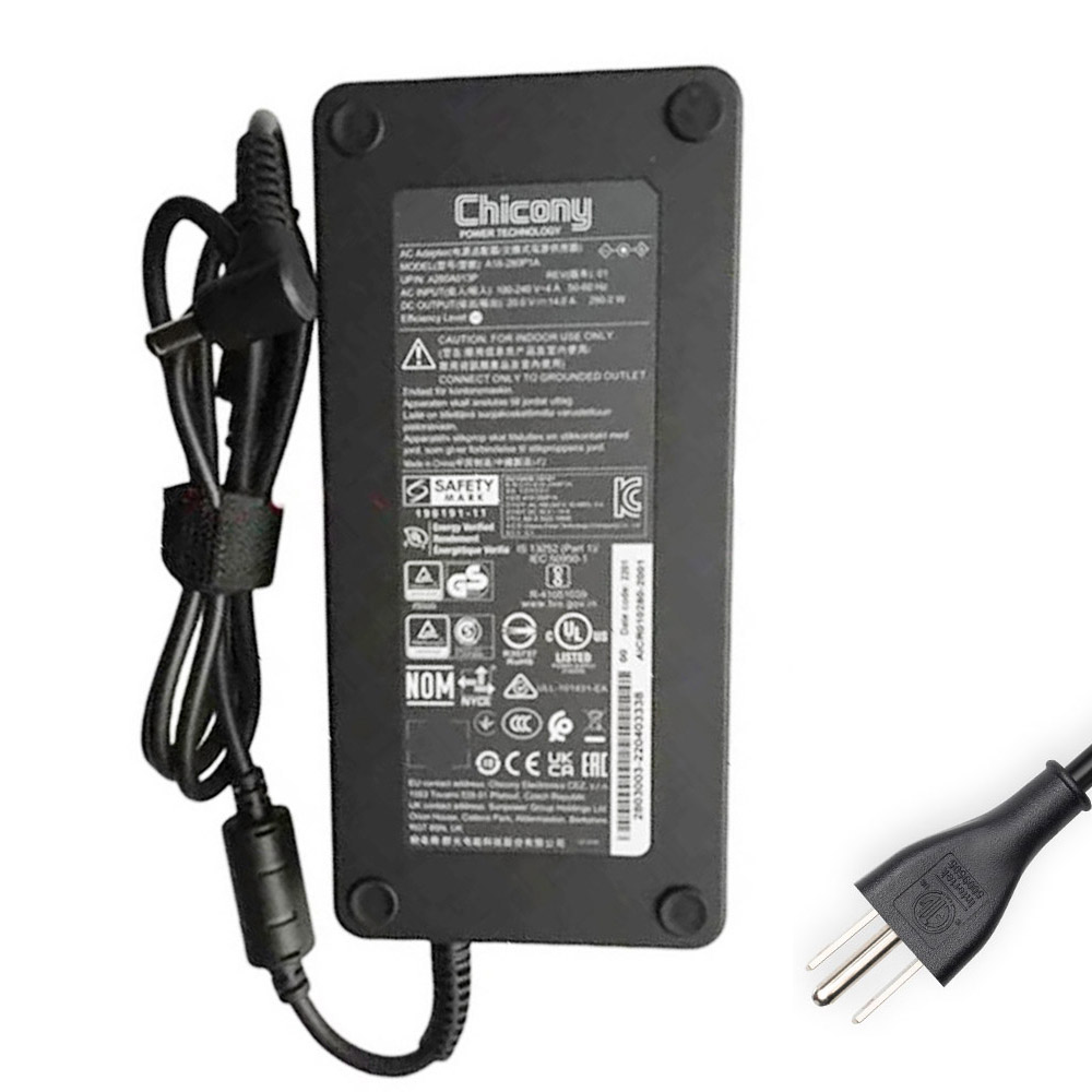 20V 14A 280W Chicony 5.5mm 2.5mm AC Adapter Charger