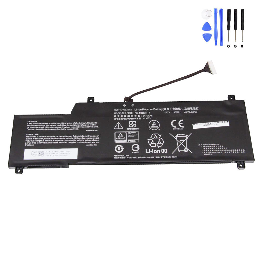 49Wh Clevo NL40BAT-4 Battery