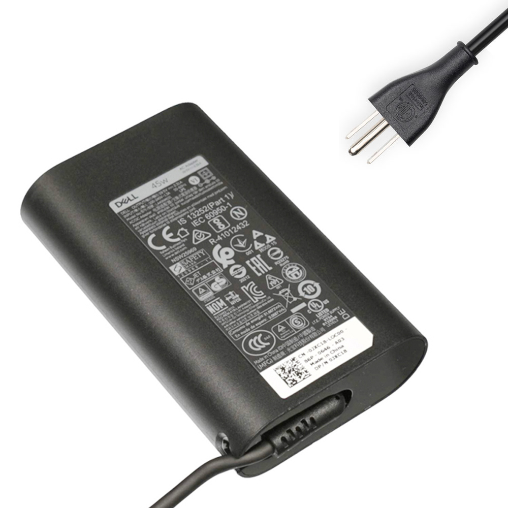 19.5V 2.31A 45W Dell 4.5mm 3.0mm Curved AC Adapter Charger