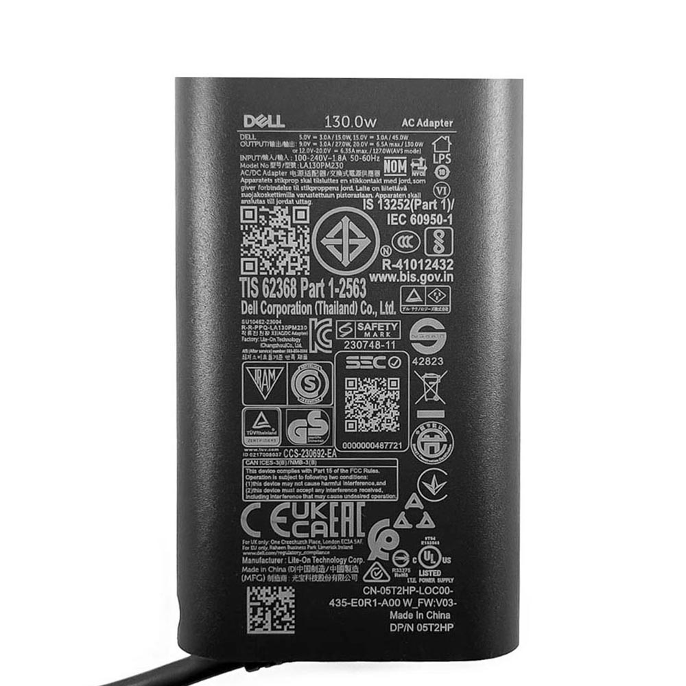 20V 6.5A 130W Dell USB-C GaN AC Adapter Charger - Image 2