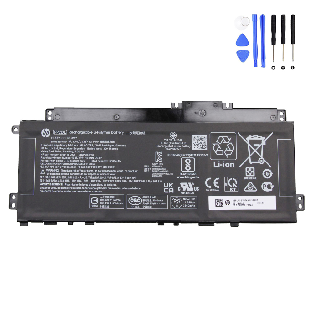 43.3Wh HP PP03XL Battery