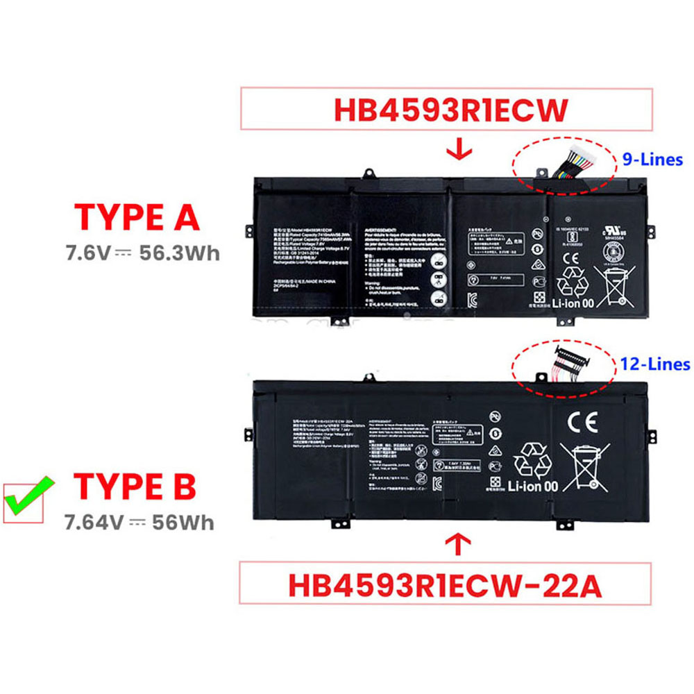 56Wh Huawei HB4593R1ECW-22A Battery - Image 2