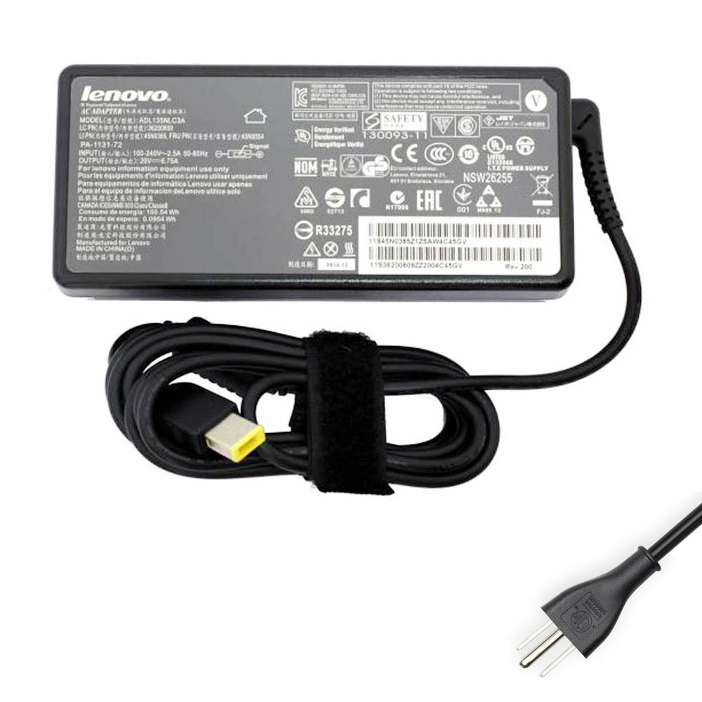 20V 6.75A 135W Lenovo Slim Tip AC Adapter Charger