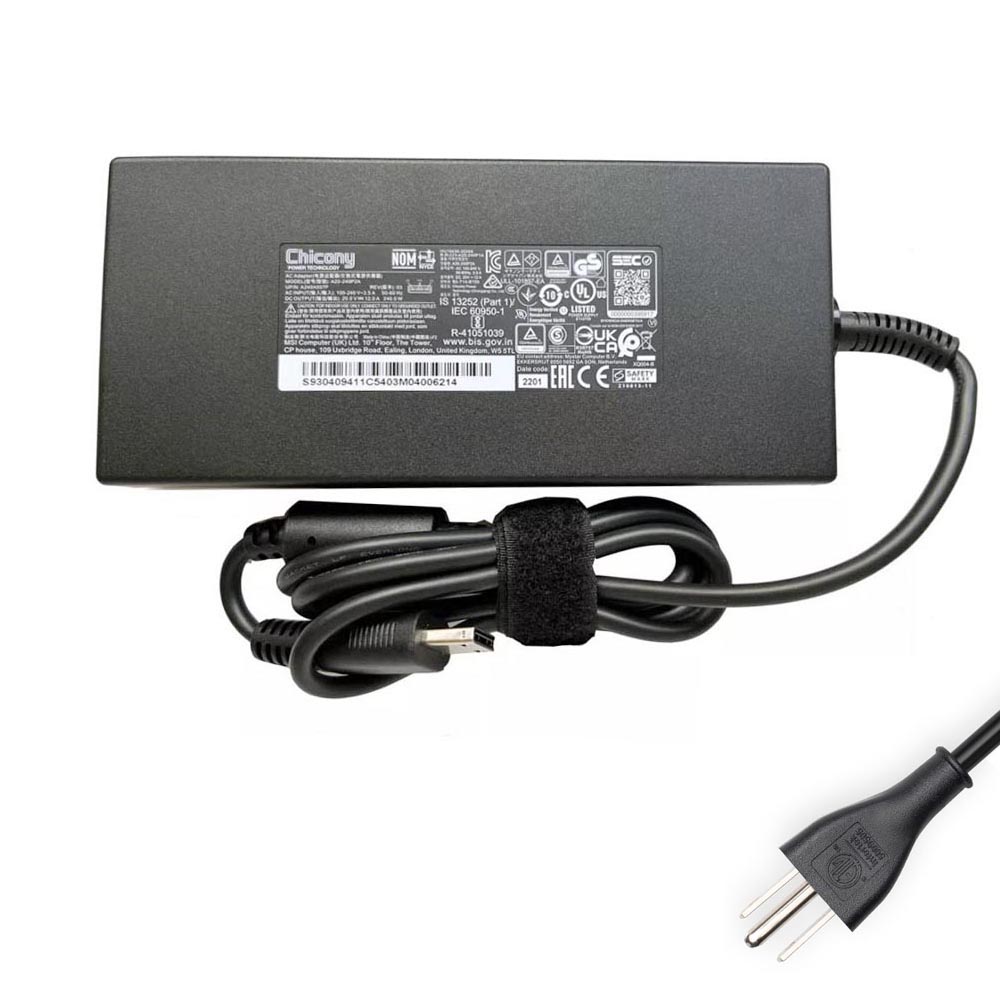 20V 12A 240W MSI Rectangle Conn AC Adapter Charger