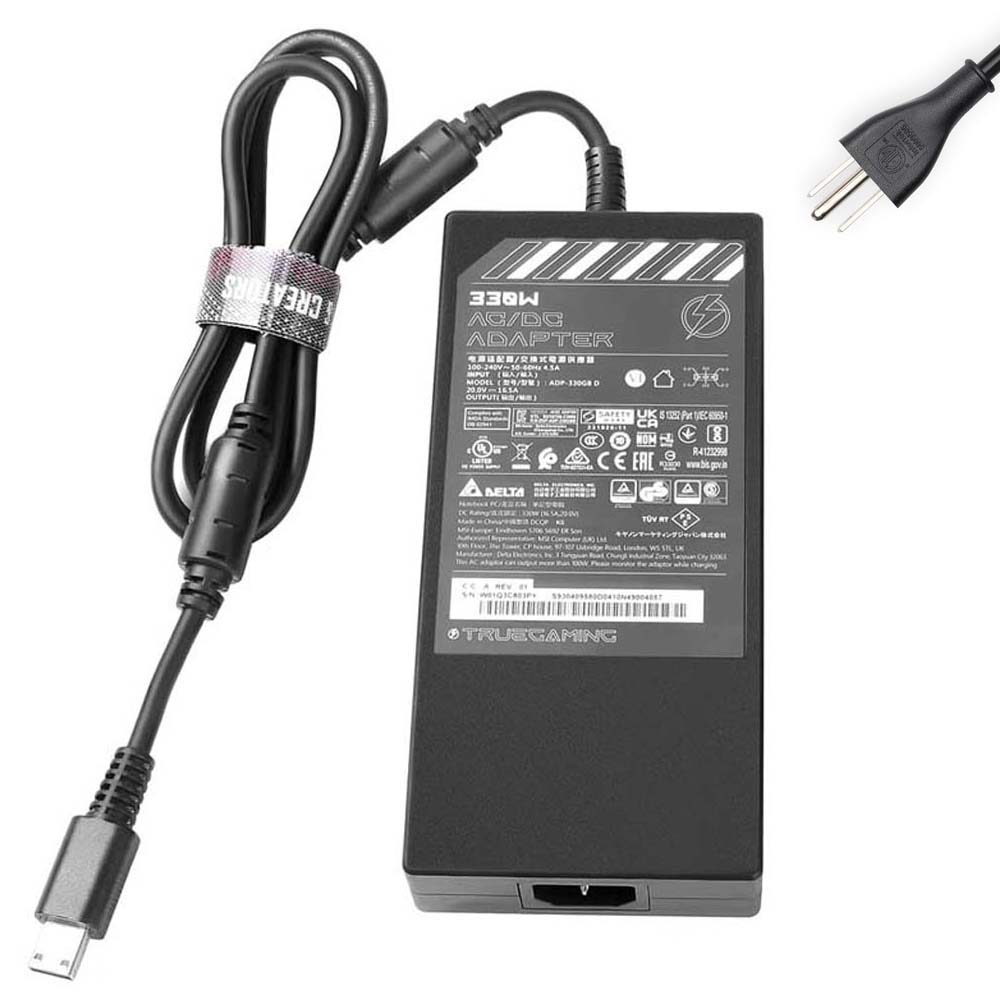 20V 16.5A 330W MSI Rectangle Conn AC Adapter Charger