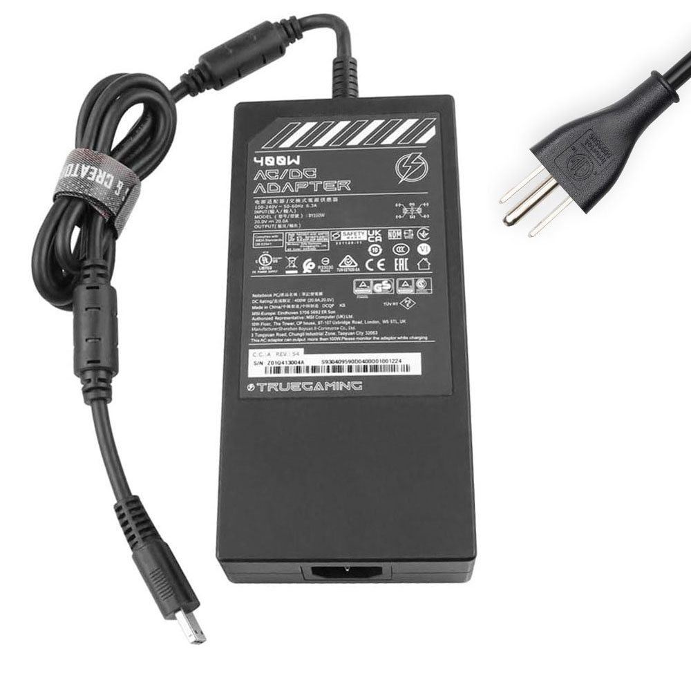 20V 20A 400W MSI Rectangle Conn AC Adapter Charger