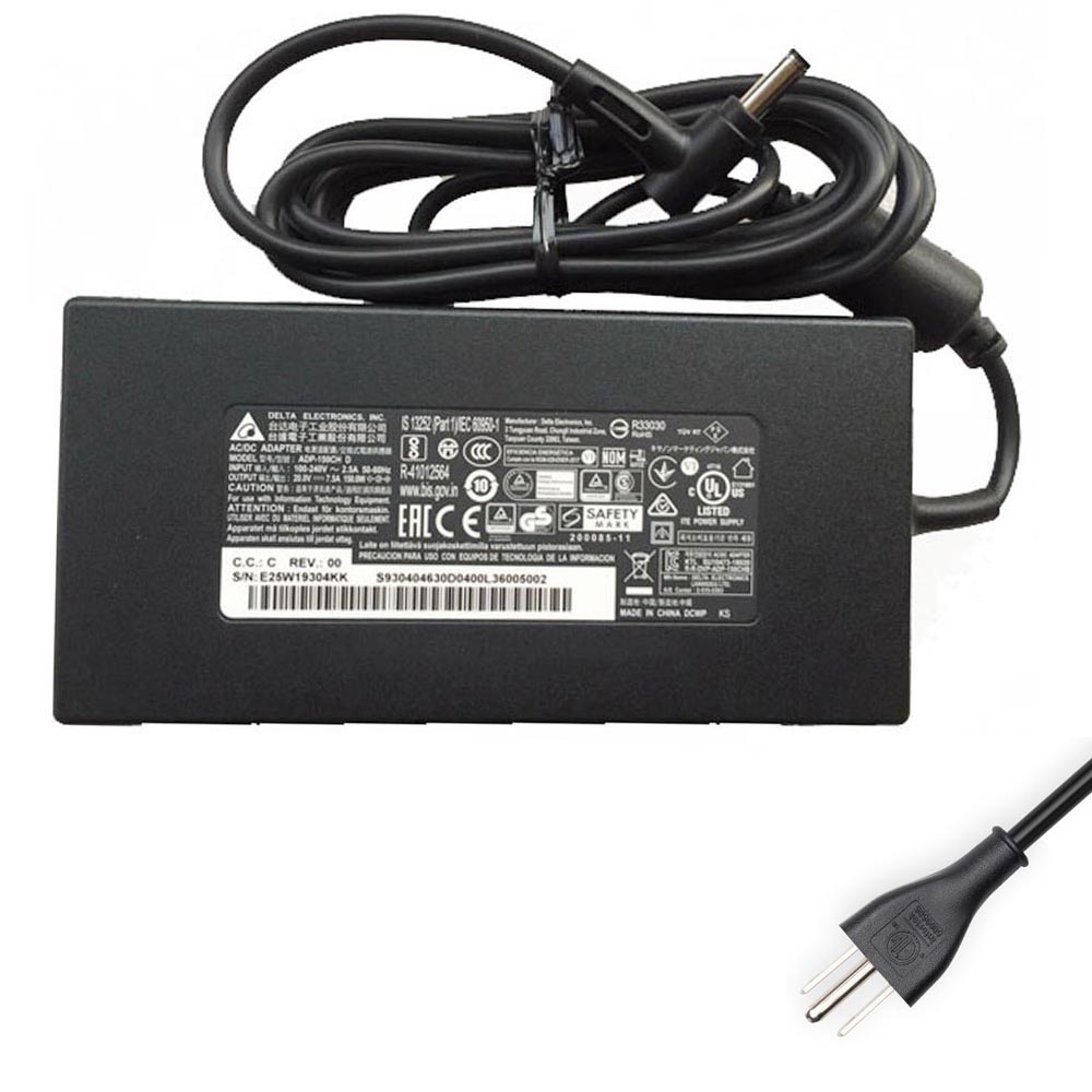 20V 7.5A 150W MSI 4.5mm 3.0mm AC Adapter Charger