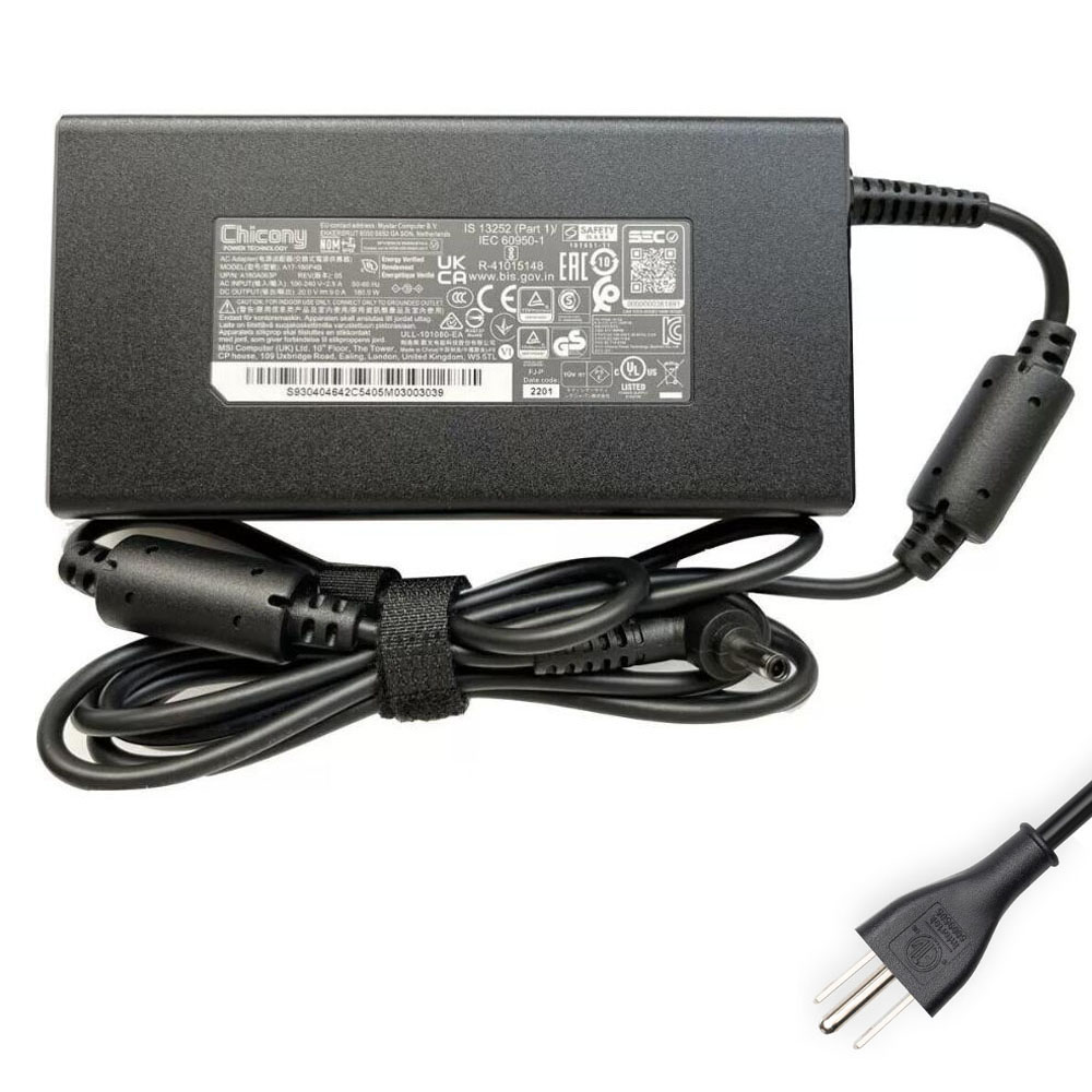 20V 9A 180W MSI 4.5mm 3.0mm AC Adapter Charger