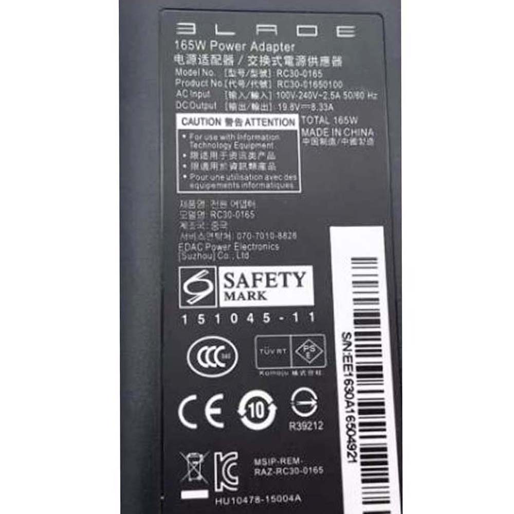 19.8V 8.33A 165W Razer 5.5mm 2.5mm AC Adapter Charger - Image 2