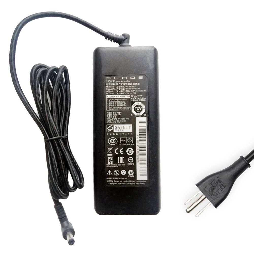 19V 7.9A 150W Razer 5.5mm 2.5mm AC Adapter Charger