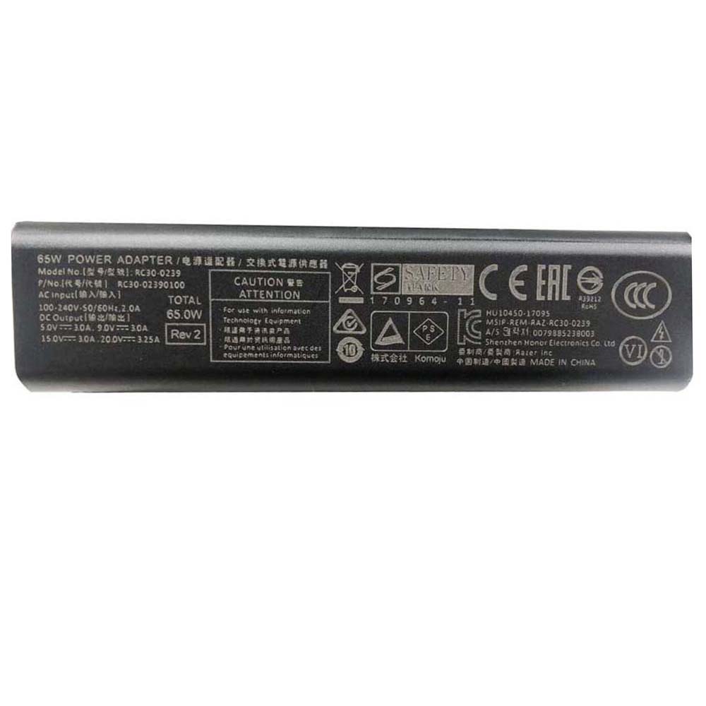 20V 3.25A 65W Razer USB-C Adapter Charger - Image 3