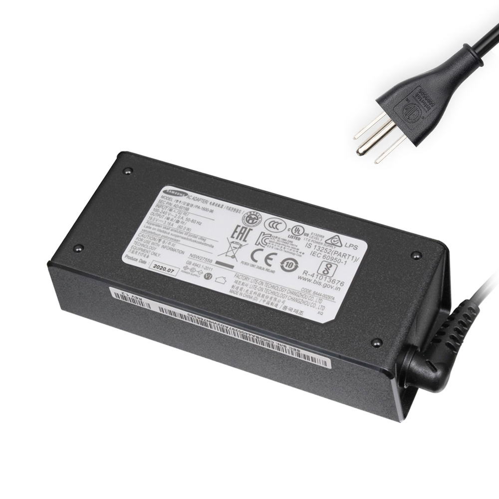 19V 3.16A 60W Samsung 5.5mm 3.3mm AC Adapter Charger - Image 2